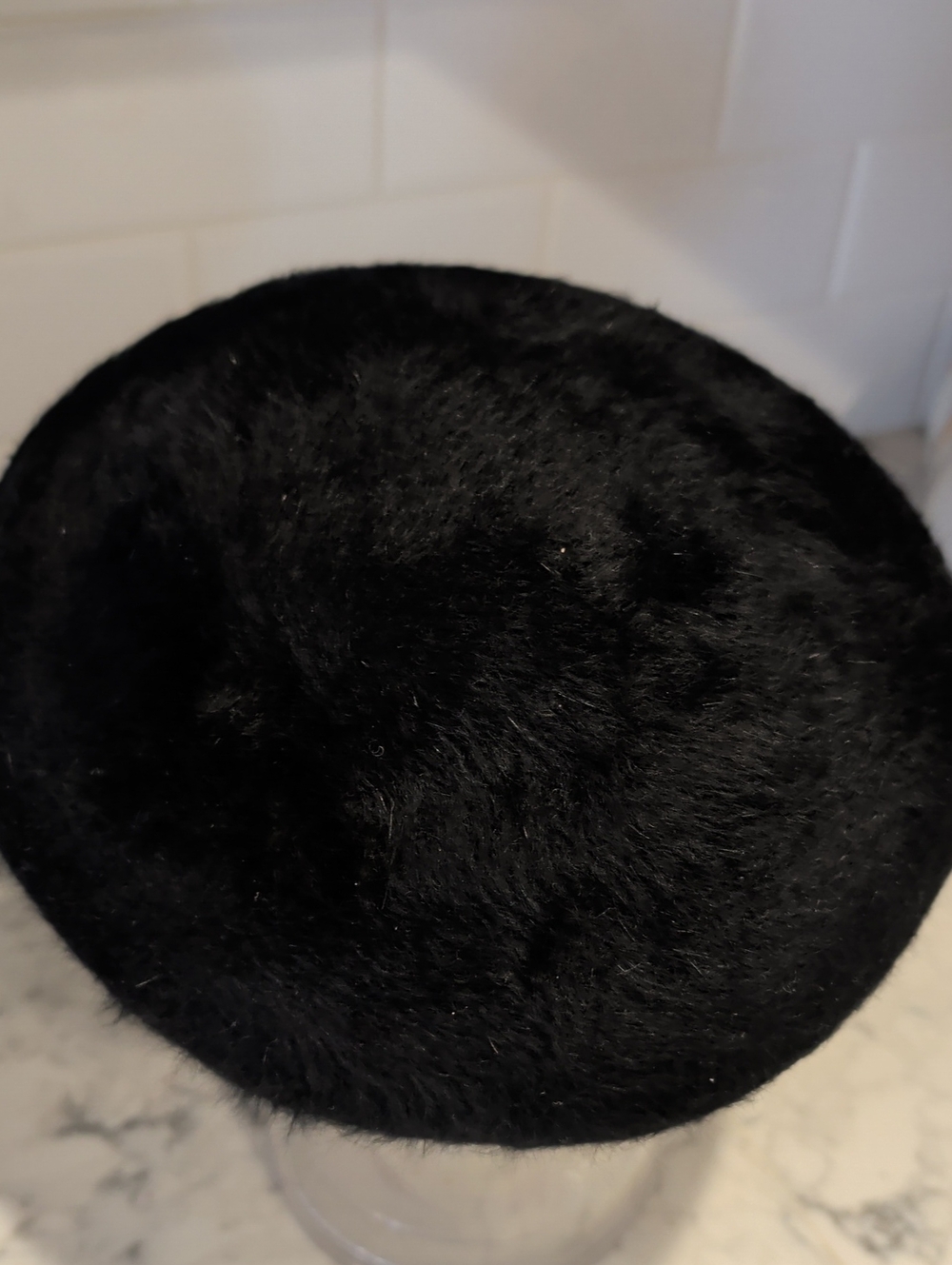 Vintage Black Fur Round Hat